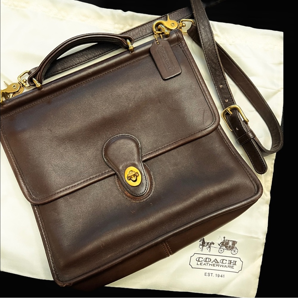 Vintage Coach Willis crossbody bag in mahogany brown full grain leather